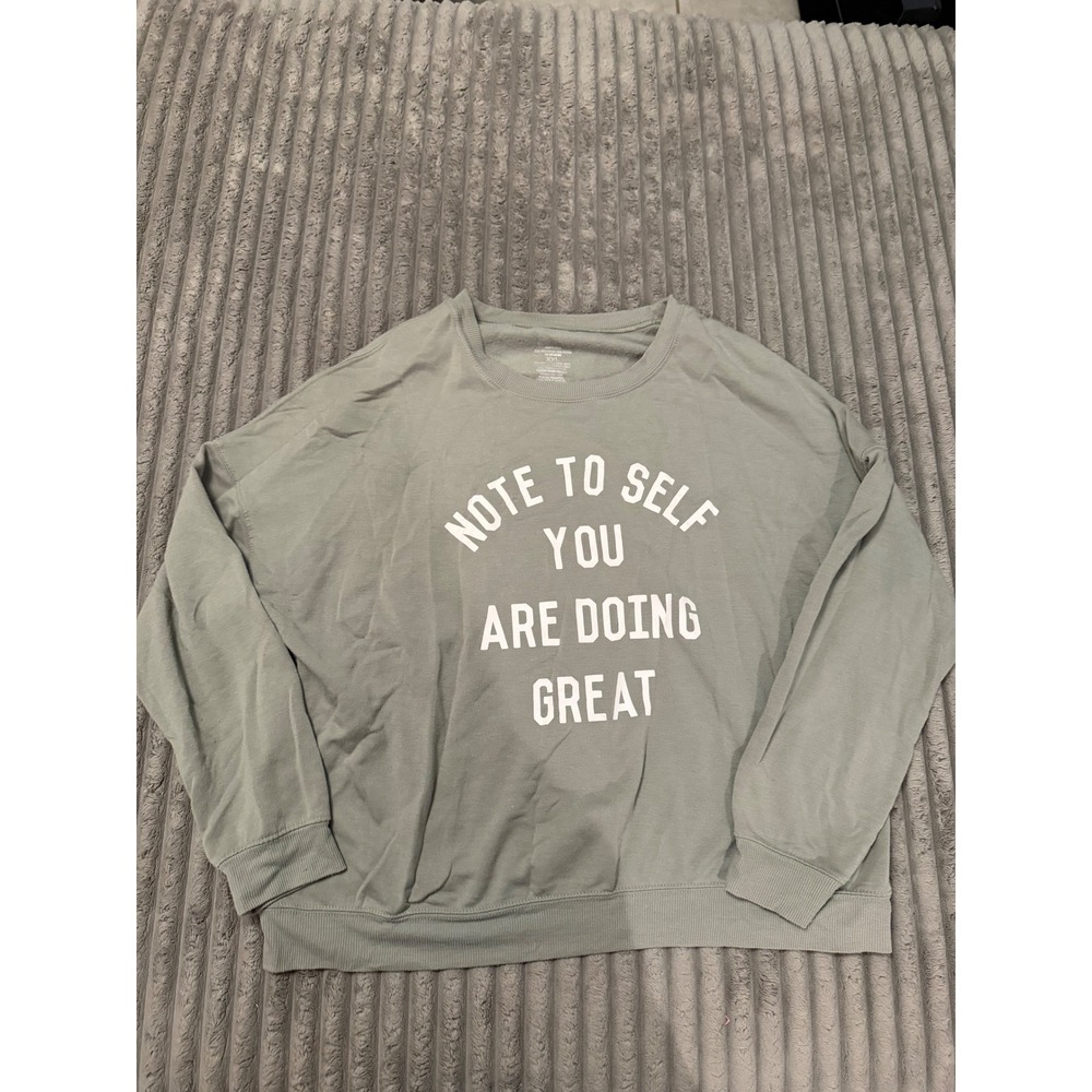 Zoe + Liv Sage Green Note To Self You Are Doing Great Graphic Sweatshirt XXL